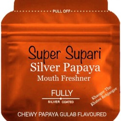 SUPER SUPARI Rs 15 CHEWY PAPAYA GULAB FLAVOURED ZIPPER POUCH 
